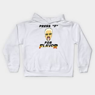 Press F for flavor spicy chef meme flames Kids Hoodie